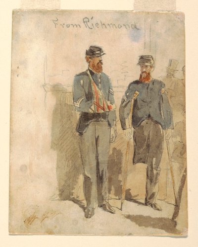 Dessin, "From Richmond" ; Deux soldats blessés, 1862 - Winslow Homer