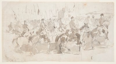 Dessin, Sixième régiment de cavalerie du général McClellan embarquant à Alexandria pour Old Point Comfort, 2 avril 1862 - Winslow Homer