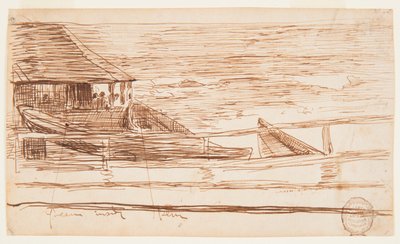 Dessin, maison près d