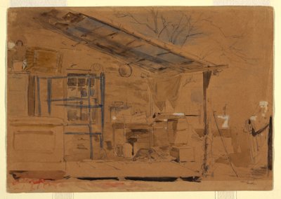 Dessin, maison avec porche, vers 1858-60 - Winslow Homer