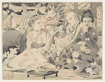 Dessin, International Tea Party, vers 1867 - Winslow Homer