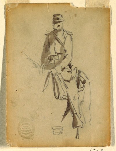 Dessin, officier de cavalerie à cheval, 1862 - Winslow Homer
