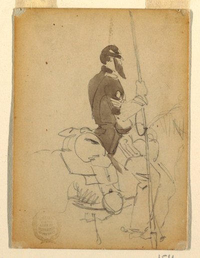 Dessin, cavalier à cheval, 1862 - Winslow Homer