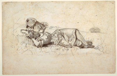 Dessin, bergère au repos, 1877 - Winslow Homer