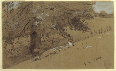 Dessin, Bergère se reposant sous un arbre, 1878 - Winslow Homer