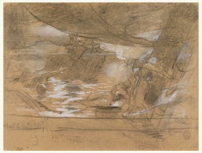 Dessin, pont de navire avec deux femmes, peut-être 15 juillet 1886 - Winslow Homer