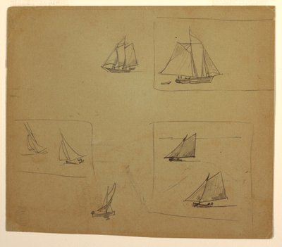Dessin, Esquisses de bateaux à voile, 1881-82 - Winslow Homer