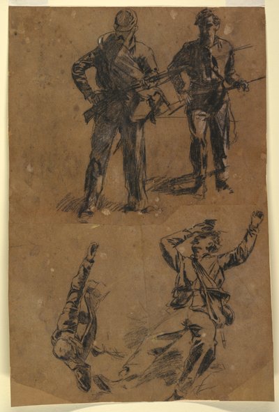 Dessin, études de soldats, 1863-65 - Winslow Homer
