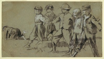 Dessin, étude pour "Snap the Whip", 1872 - Winslow Homer