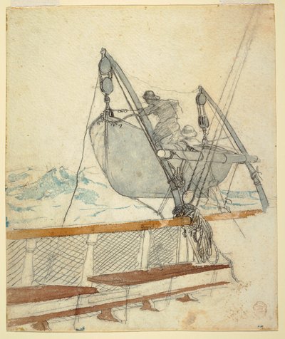Dessin, étude pour "Le signal de détresse", 1881 - Winslow Homer