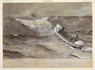Dessin, Le canot de sauvetage, étude pour l