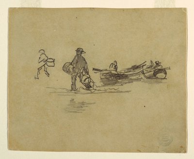 Dessin, deux pêcheurs, Angleterre, 1881-82 - Winslow Homer