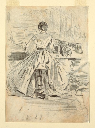 Dessin, Femme au piano, 1862 - Winslow Homer