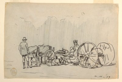 Dessin, joug de bœufs, 1879 - Winslow Homer