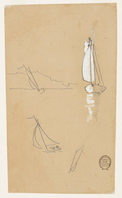 Quatre esquisses de sloops - Winslow Homer