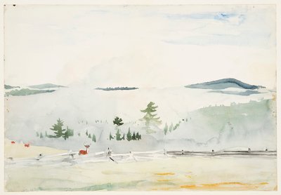Paysage avec Cerfs dans une Brume Matinale - Winslow Homer