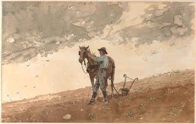 Homme avec un cheval de labour - Winslow Homer