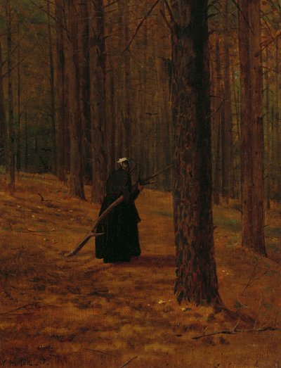 Vieille femme ramassant des broussailles - Winslow Homer