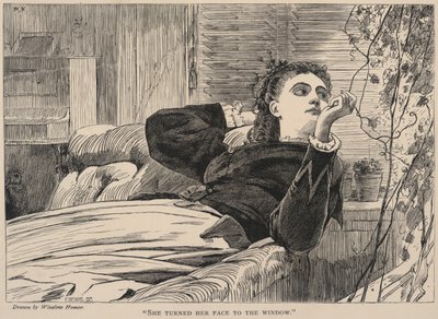 She Turned Her Face to the Window, tiré de The Galaxy, mai 1868 - Winslow Homer