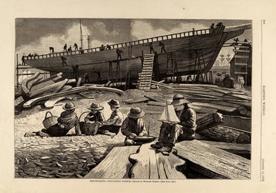Construction navale, port de Gloucester, extrait de Harper