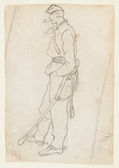 Soldat avec épée et pipe - Winslow Homer