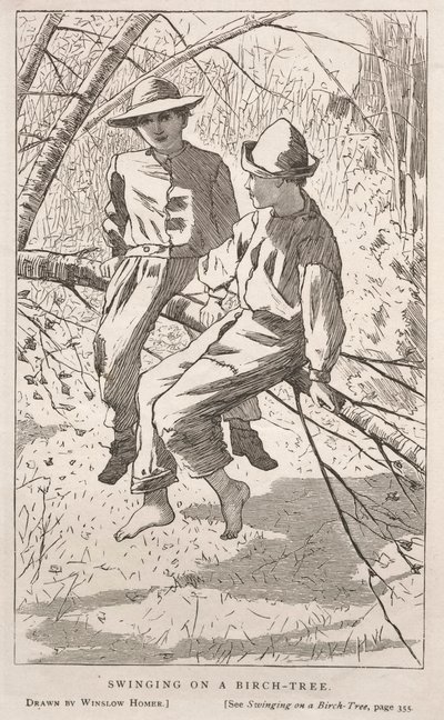 Se balancer dans un bouleau - Winslow Homer