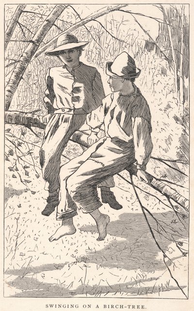 Swinging on a Birch-Tree, tiré de Our Young Folks, juin 1867 - Winslow Homer