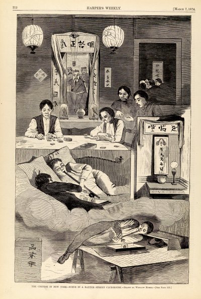 Les Chinois à New York - Scène dans un club-house de la rue Baxter, tiré de Harper
