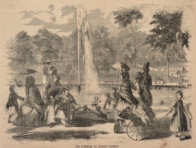 The Fountain on Boston Common, tiré du Pictorial Drawing-Room Companion de Ballou, 15 août 1857 - Winslow Homer
