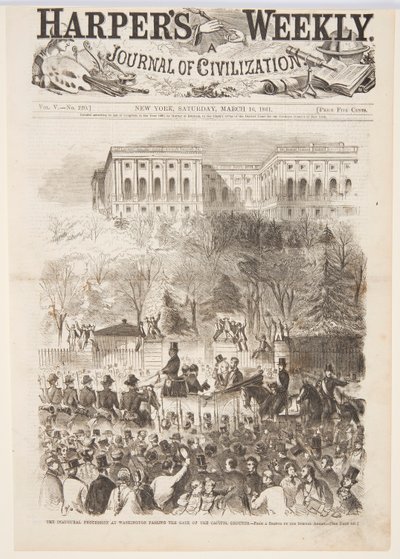 Le cortège inaugural à Washington passant la porte des terrains du Capitole, de Harper