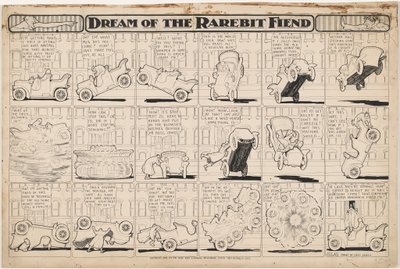 Rêve du démon du rarebit : Automobile cabrée - Winsor McCay