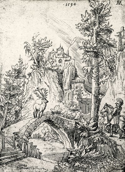Saint Hubert devant le miracle du cerf - Wolf Huber