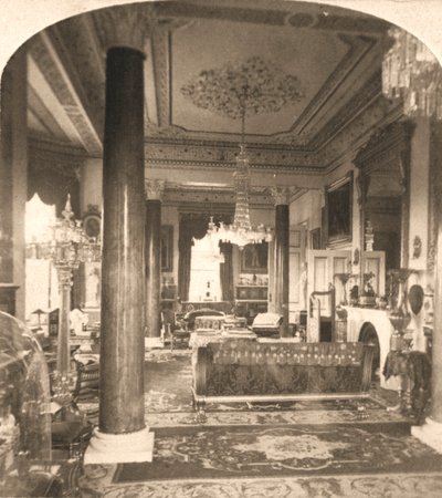 Le salon, résidence marine de la reine Victoria, Osborne House, I.O.W, 1900 - Works and Sun Sculpture Studios