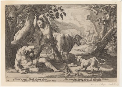 Paysage avec Mercure levant son épée pour tuer un Argus endormi - Workshop of Hendrick Goltzius, after Hendrick Goltzius