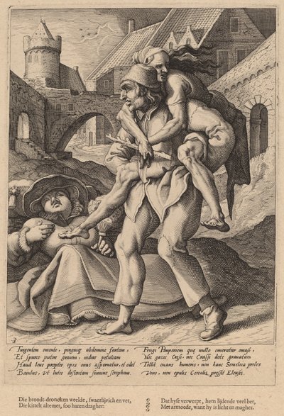 La pauvreté est plus facile à supporter que le luxe - Workshop of Hendrick Goltzius, after Karel van Mander I