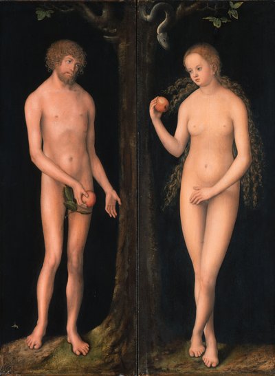 Allemand : Adam und Eva Adam et Eve - workshop of Lucas Cranach the Elder
