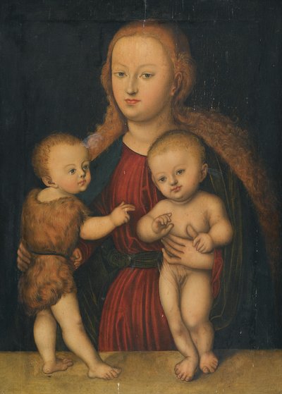 French : Madonna and Child with Jean-Baptiste Virgin and Child with Saint John - workshop of Lucas Cranach the Elder