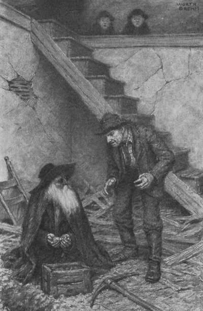 "Pard, il y a des milliers de dollars ici," dit Injun Joe (lithographie) - Worth Brehm