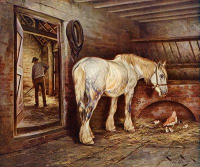 La fin de la journée - le cheval de ferme rentre à la maison - Wright Barker