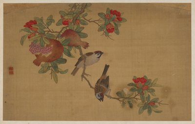 Oiseaux, Fruits et Fleurs, dynastie Qing, 1741 - Wu Zhang