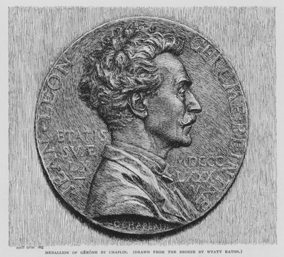 Médaillon de Gérôme par Chaplin (lithographie) - Wyatt Eaton