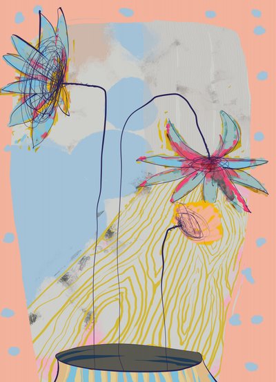 Fleurs au pastel (abstraites) - XHOZUCAN