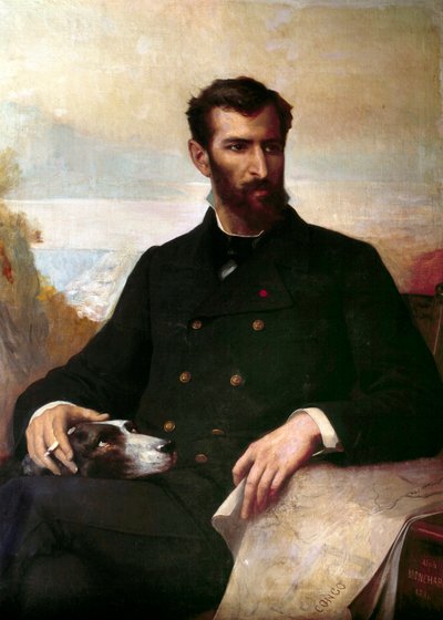 Portrait de Pierre Savorgnan de Brazza, explorateur français en Afrique équatoriale - Xavier Alphonse Monchablon