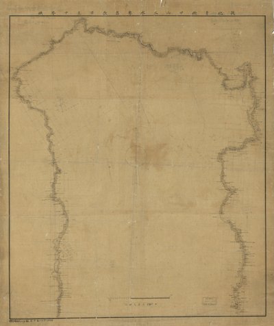 Relief montré par des lignes de forme. Orienté avec le nord vers le coin supérieur gauche. - Yasuaki Oka