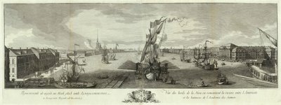 Vue de la Neva en aval de l