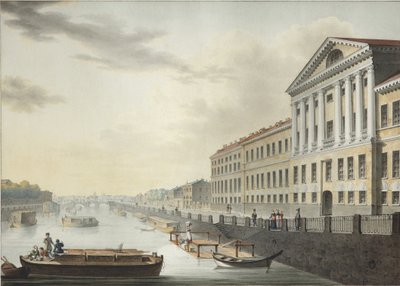 Vue de la rivière Fontanka depuis le pont Izmailovsky, 1820-1823 - Yermolai Ivanovich Yesakov