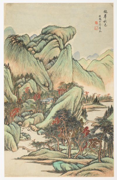 Couleur automnale parmi le mont Quan et le mont Hua, d