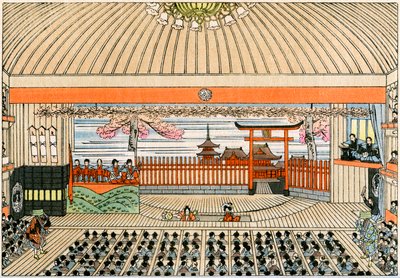 Théâtre traditionnel japonais : la scène du Kaboukiza, le principal théâtre de Tokyo, avec sa plateforme tournante - Yoshimune Arai