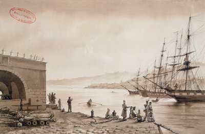 Vue du Fort Bab Azoun depuis le port, Alger, vers 1830-31 - Yung