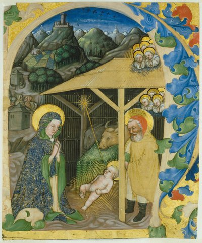 Nativité dans une Initiale H - Zanino di Pietro